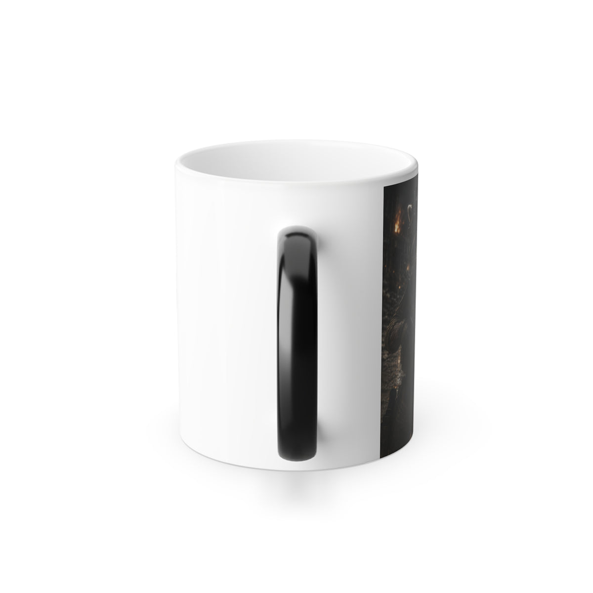 Color Morphing Mug — Black Handle Heat-Activated Coffee Cup (11oz)