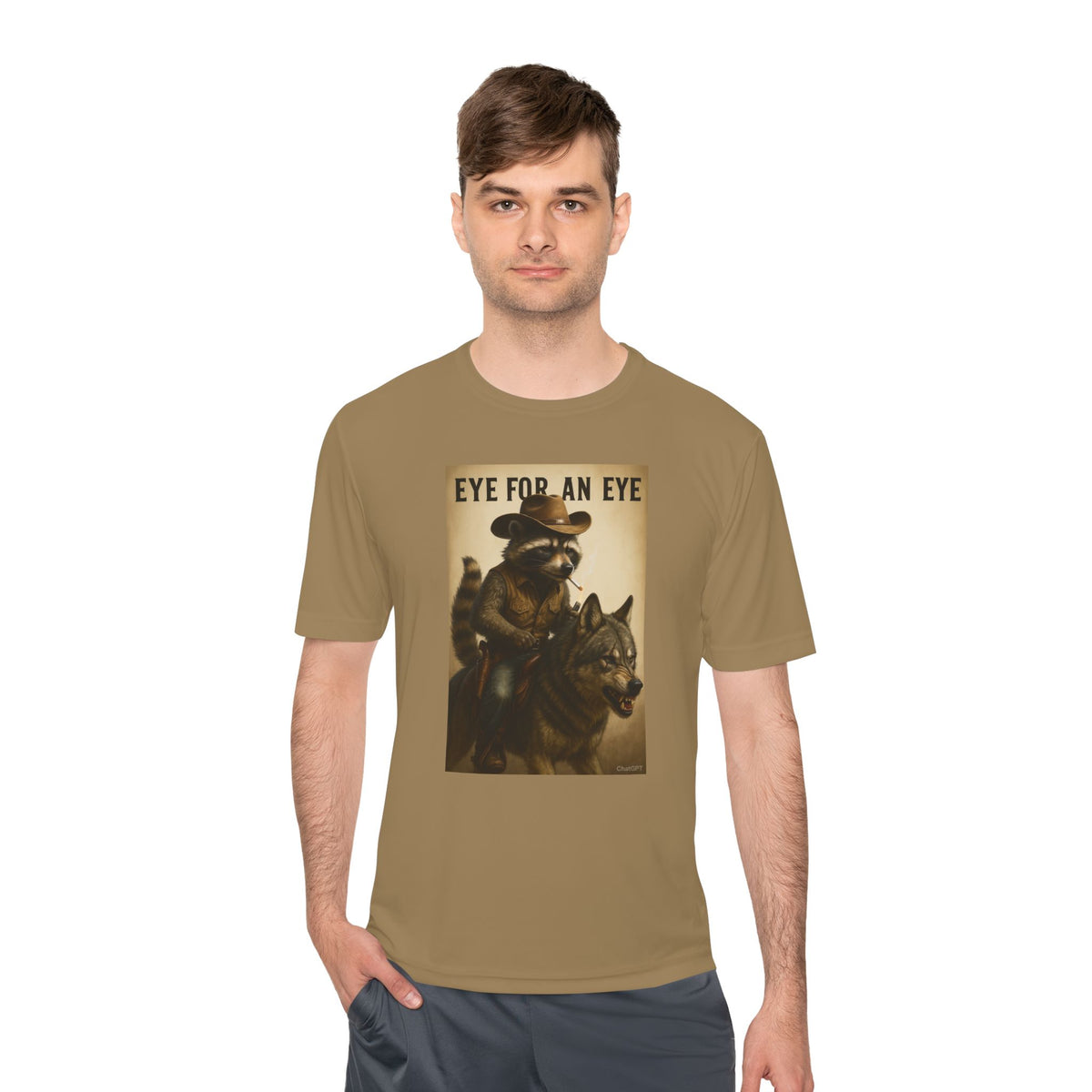 T-Shirt — "Eye for an Eye" Raccoon Warrior Graphic Tee
