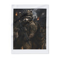 Tactical Raccoon Fleece Blanket — Military K9 Cozy Throw
