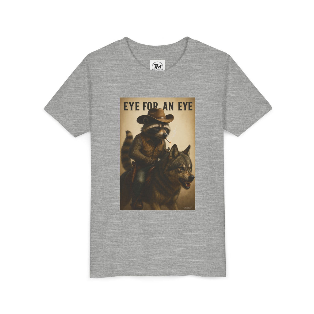 Youth T-Shirt – "Eye for an Eye" Raccoon Rider Graphic Tee