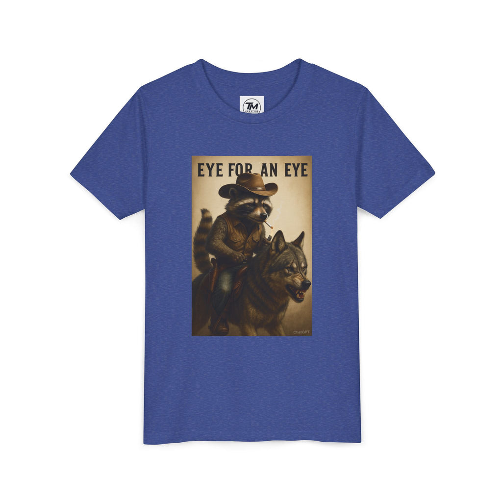 Youth T-Shirt – "Eye for an Eye" Raccoon Rider Graphic Tee