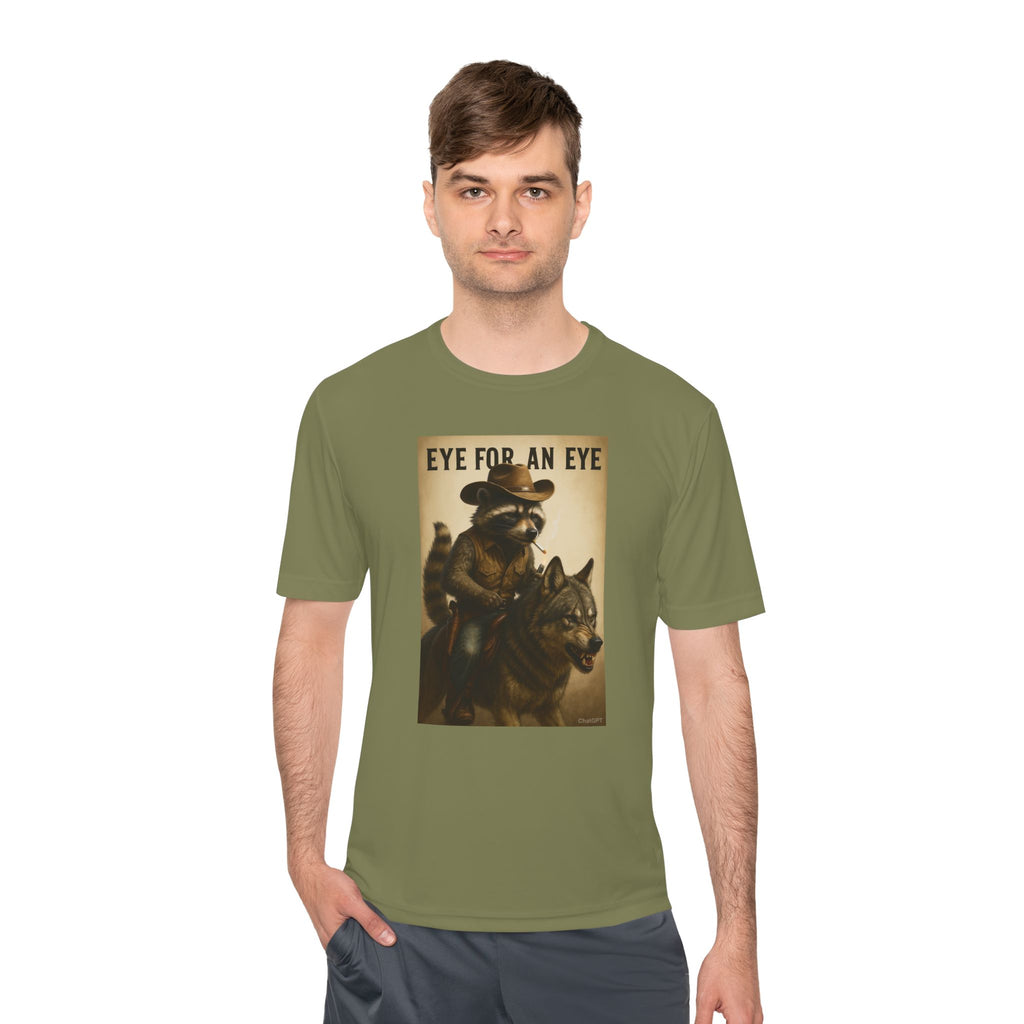 T-Shirt — "Eye for an Eye" Raccoon Warrior Graphic Tee