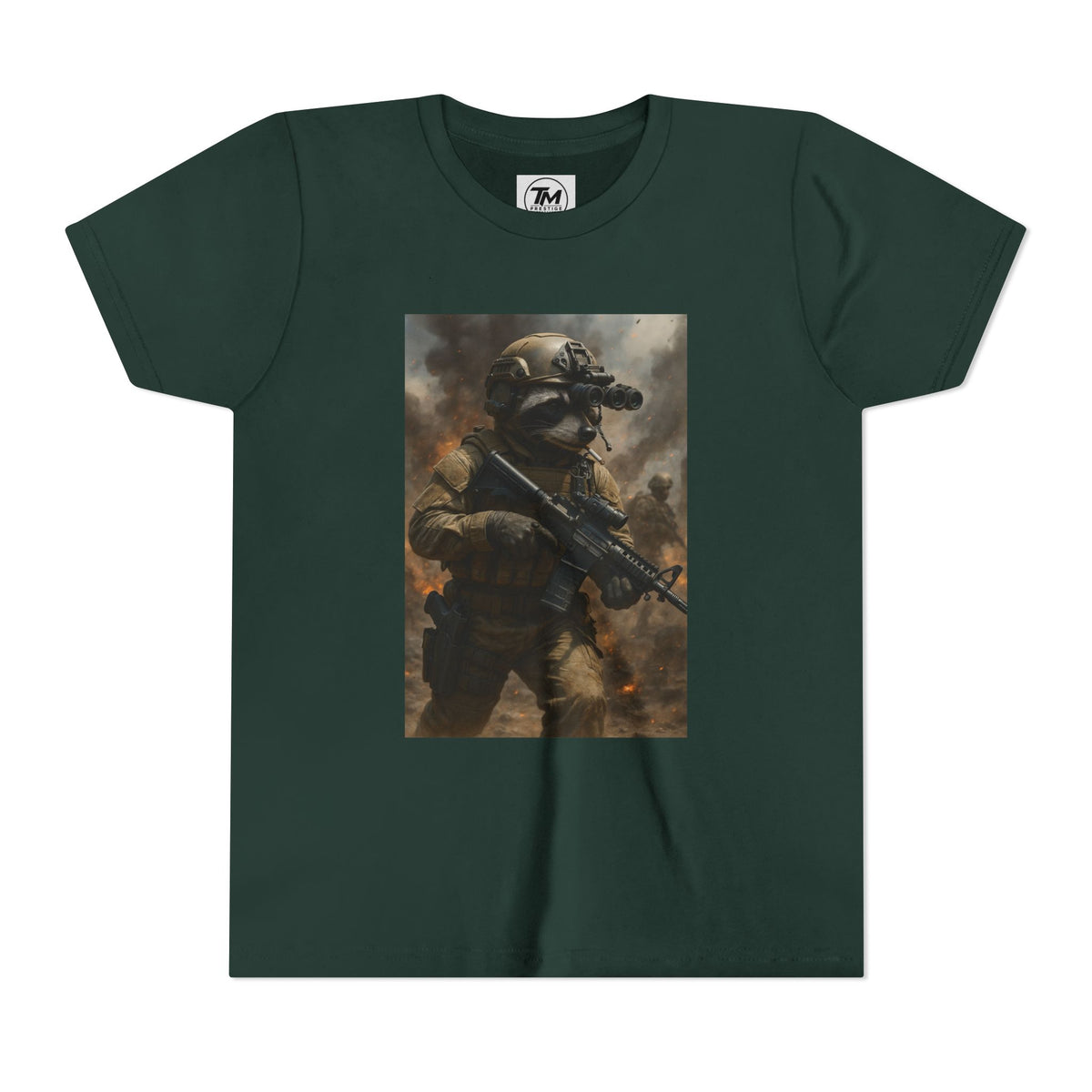 Youth Tactical Soldier Tee — Night Vision Military Graphic Shirt