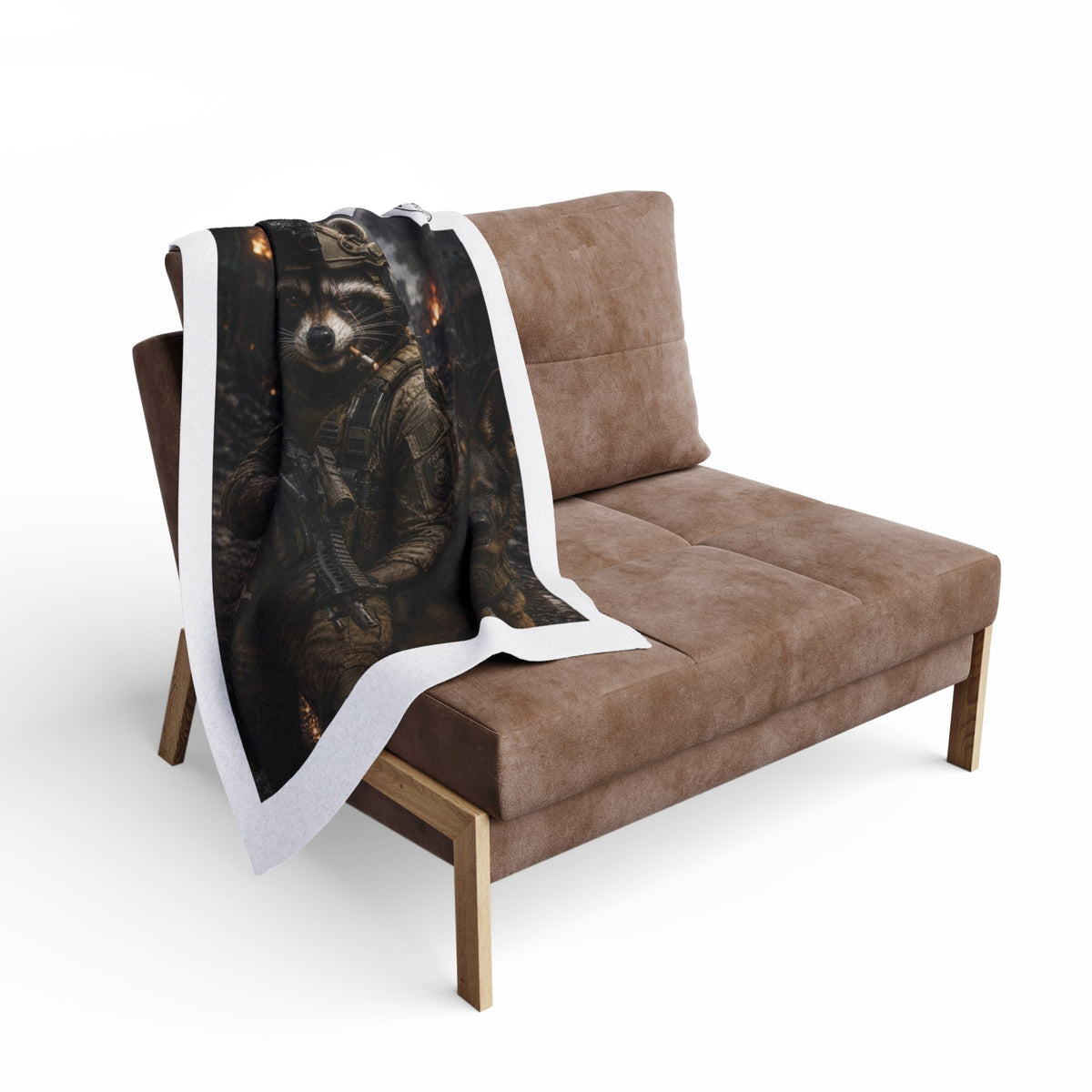 Tactical Raccoon Fleece Blanket — Military K9 Cozy Throw