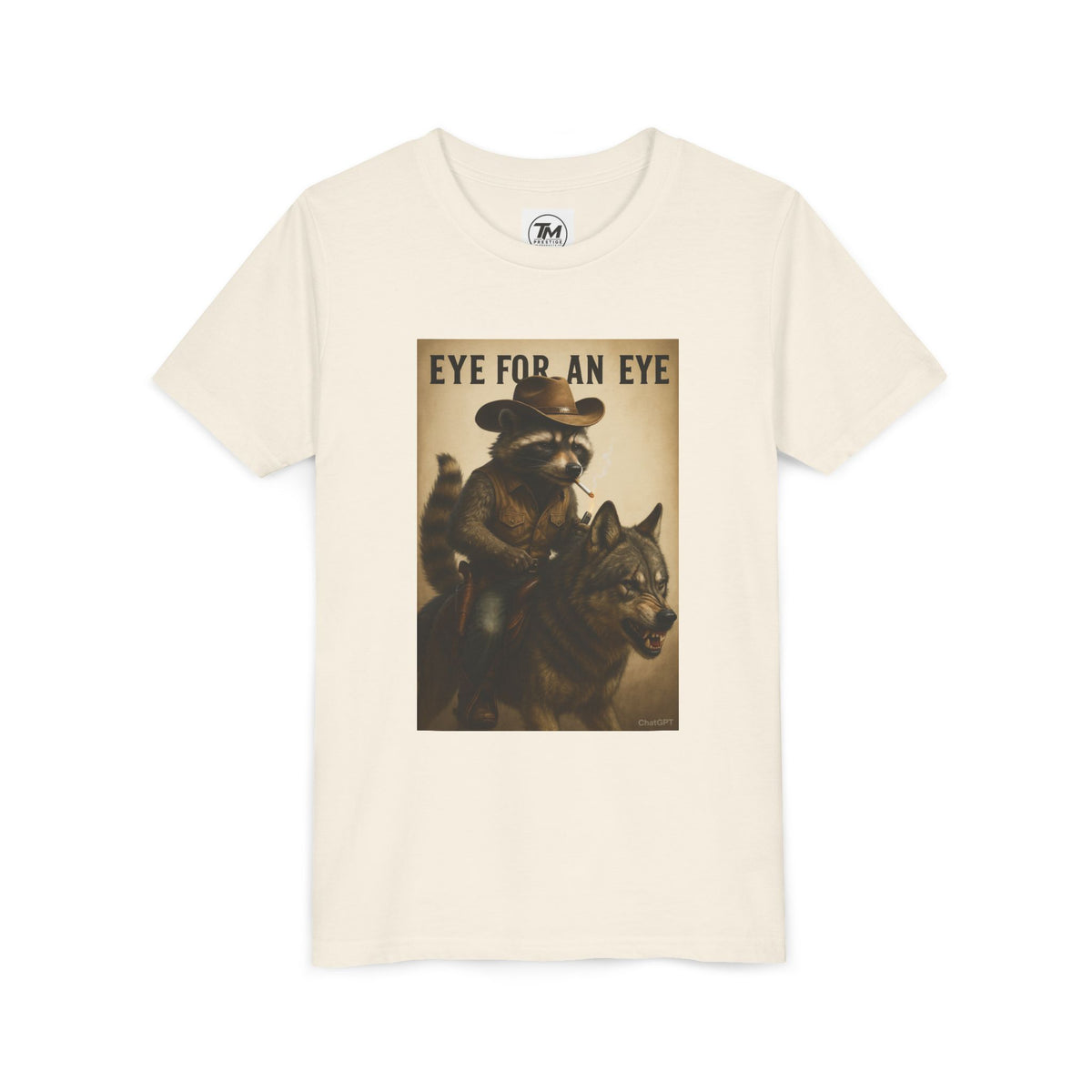 Youth T-Shirt – "Eye for an Eye" Raccoon Rider Graphic Tee