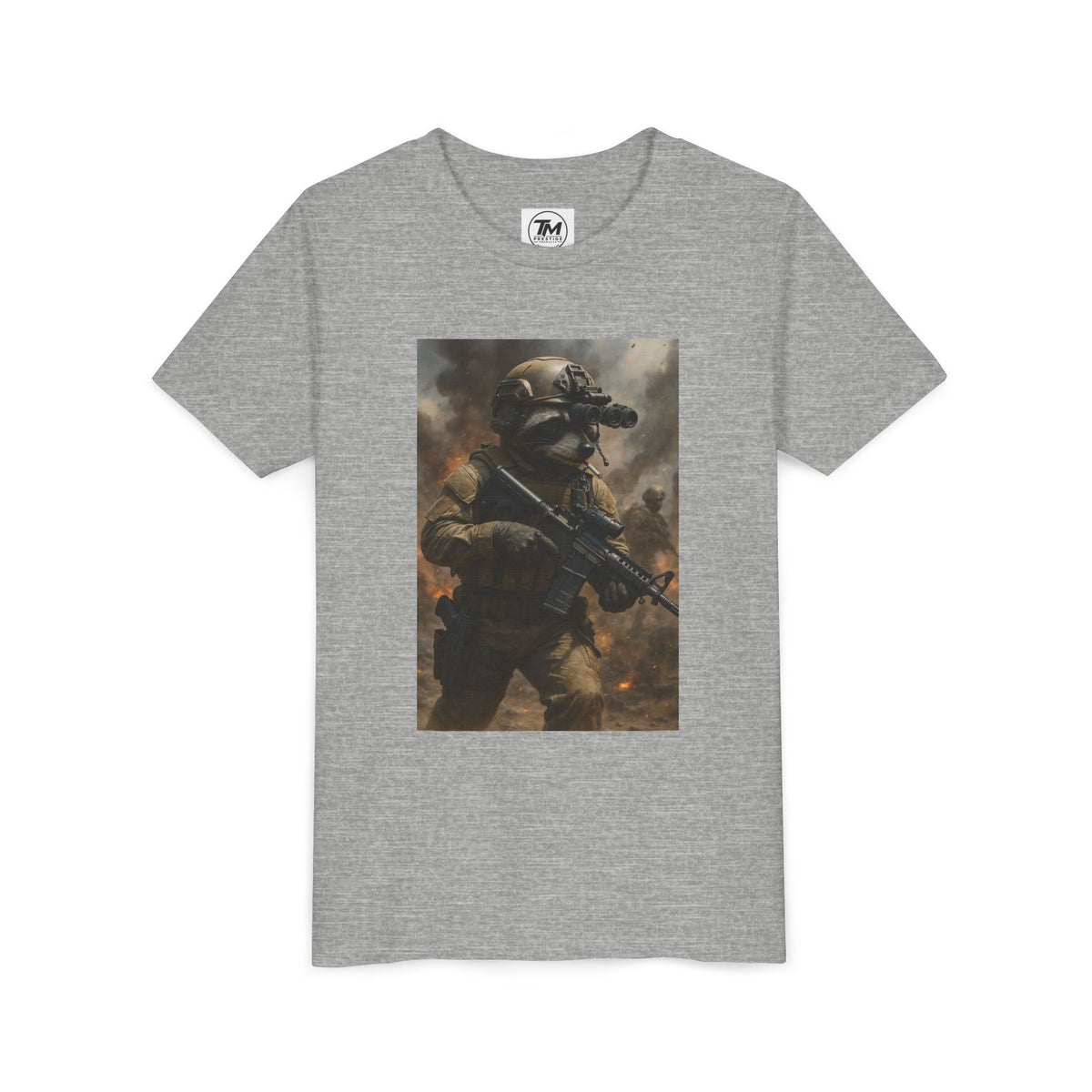 Youth Tactical Soldier Tee — Night Vision Military Graphic Shirt
