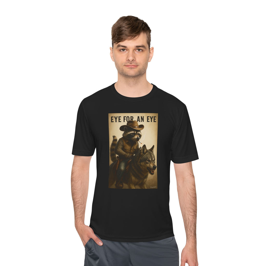 T-Shirt — "Eye for an Eye" Raccoon Warrior Graphic Tee