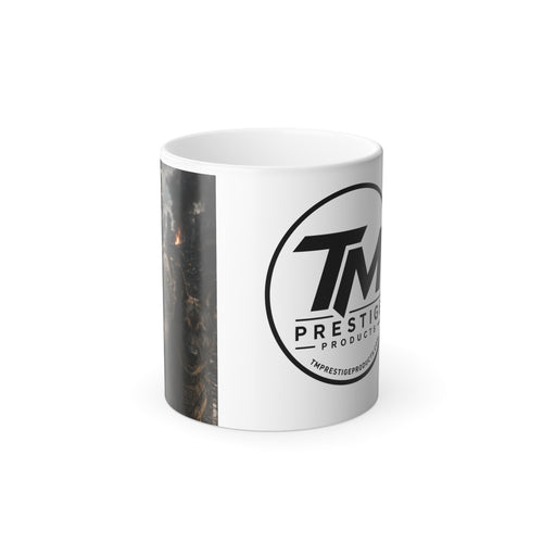 Color Morphing Mug — Black Handle Heat-Activated Coffee Cup (11oz)