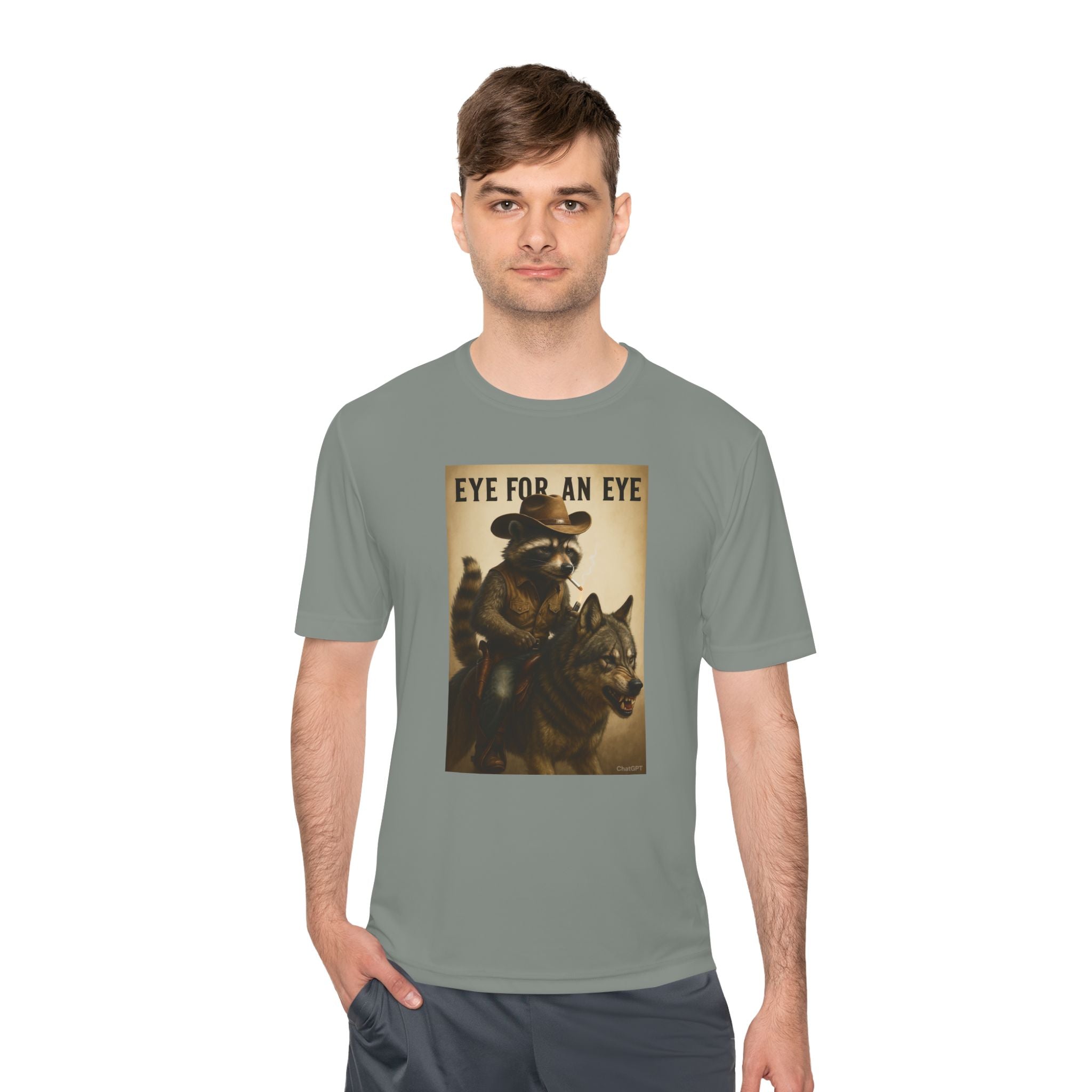 T-Shirt — "Eye for an Eye" Raccoon Warrior Graphic Tee
