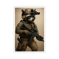 Tactical Raccoon Sticker — Military Soldier Animal Vinyl Kiss-Cut Decal