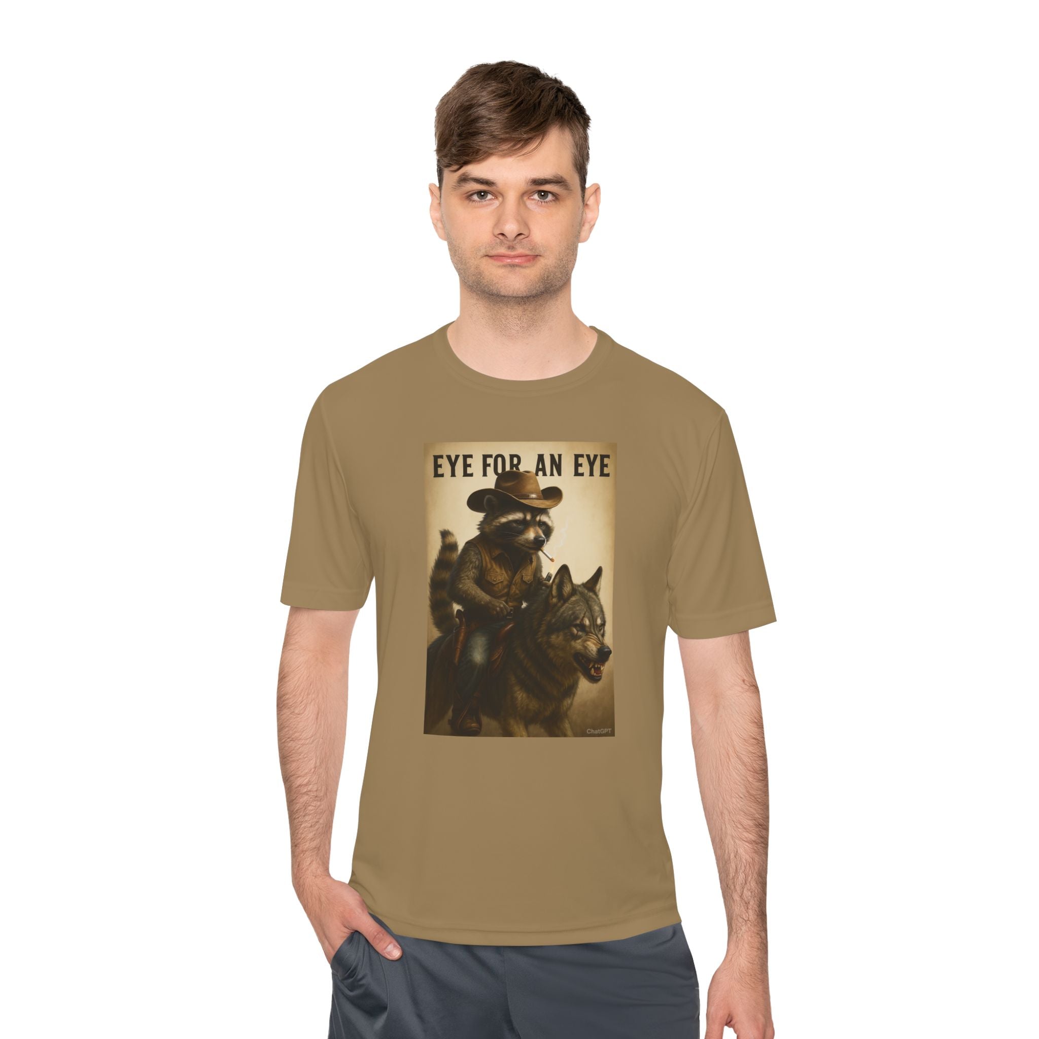T-Shirt — "Eye for an Eye" Raccoon Warrior Graphic Tee