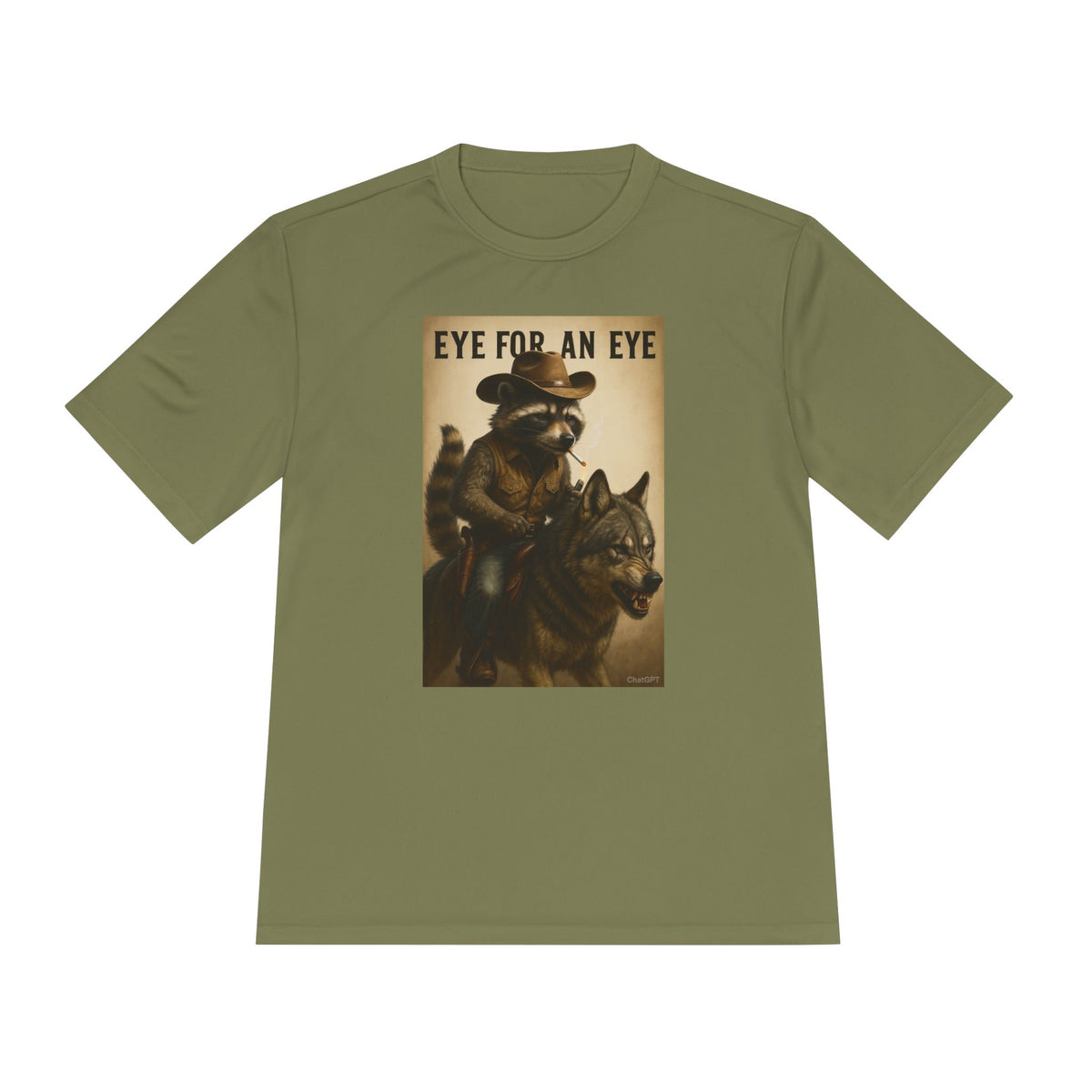 T-Shirt — "Eye for an Eye" Raccoon Warrior Graphic Tee