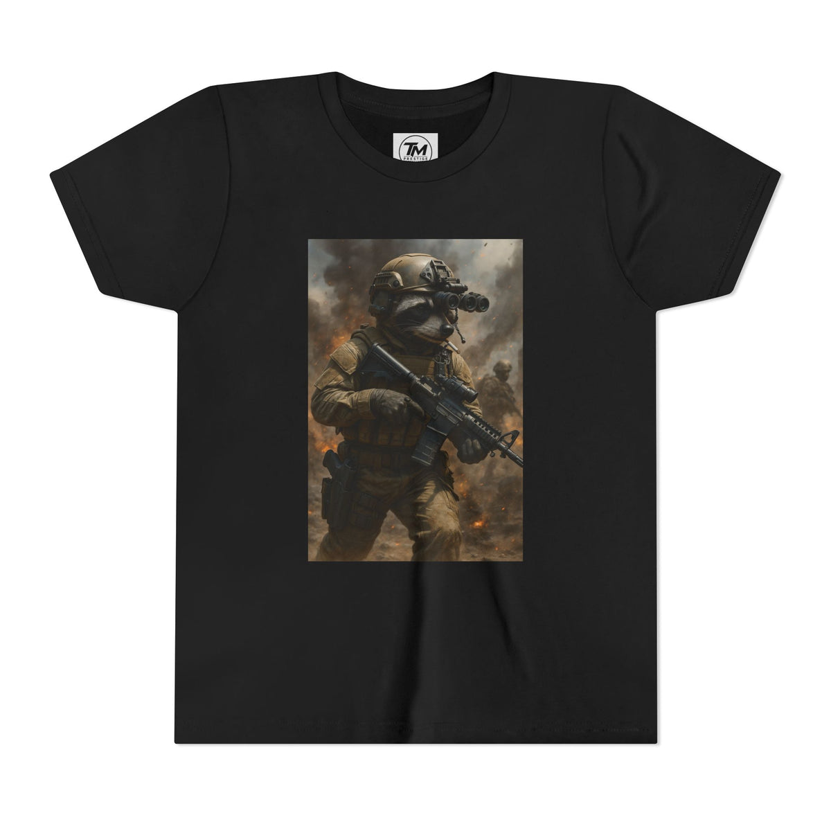 Youth Tactical Soldier Tee — Night Vision Military Graphic Shirt