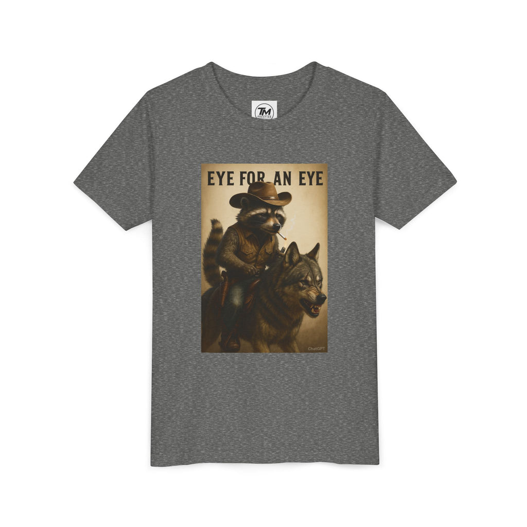 Youth T-Shirt – "Eye for an Eye" Raccoon Rider Graphic Tee