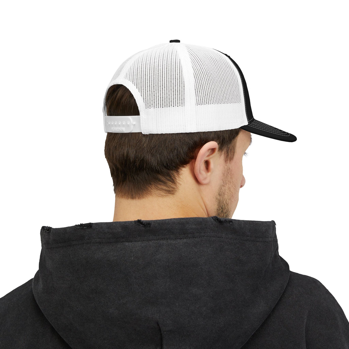TM Logo Snapback Trucker Hat – Vintage Patch Mesh Cap