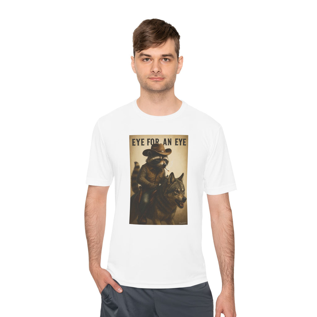 T-Shirt — "Eye for an Eye" Raccoon Warrior Graphic Tee