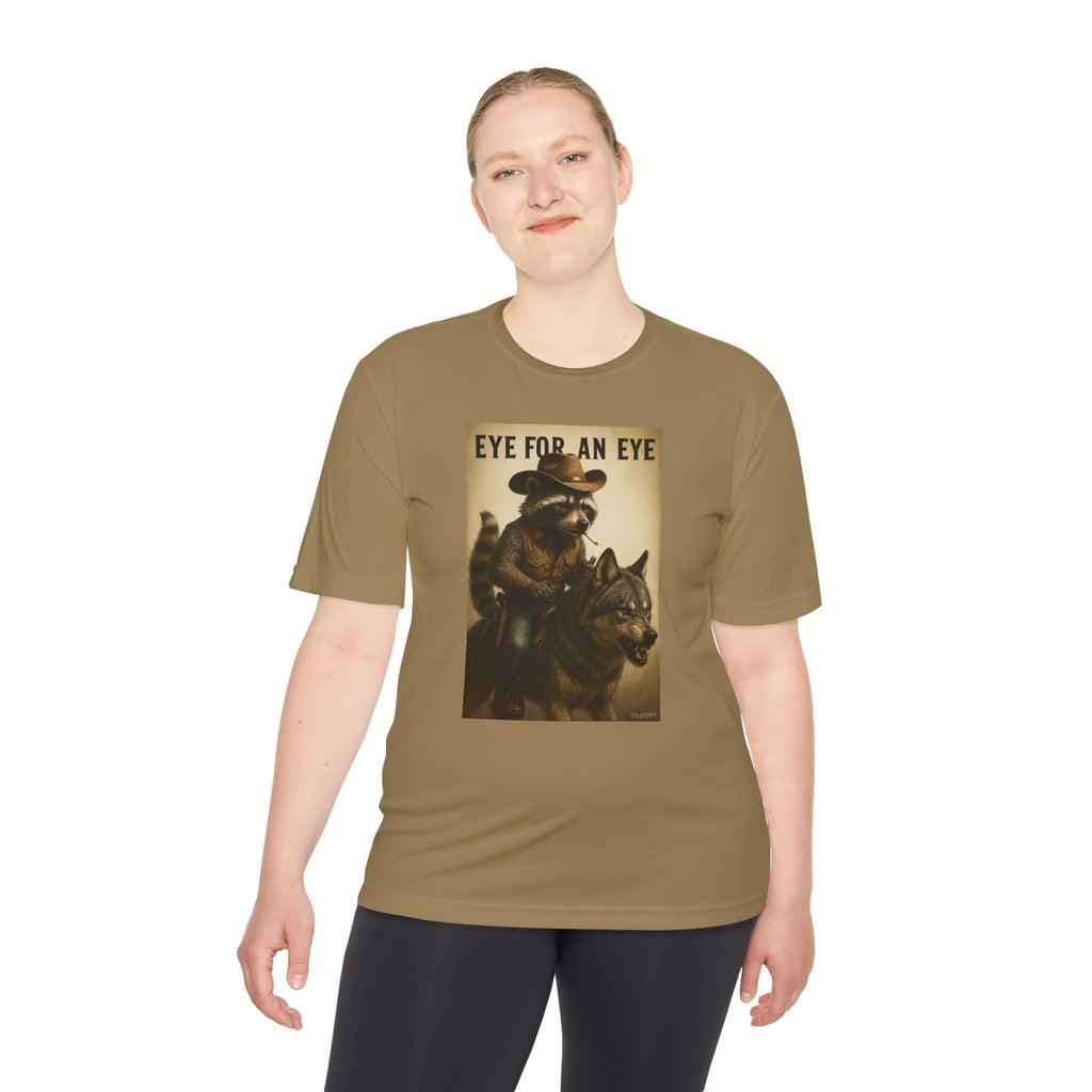 T-Shirt — "Eye for an Eye" Raccoon Warrior Graphic Tee