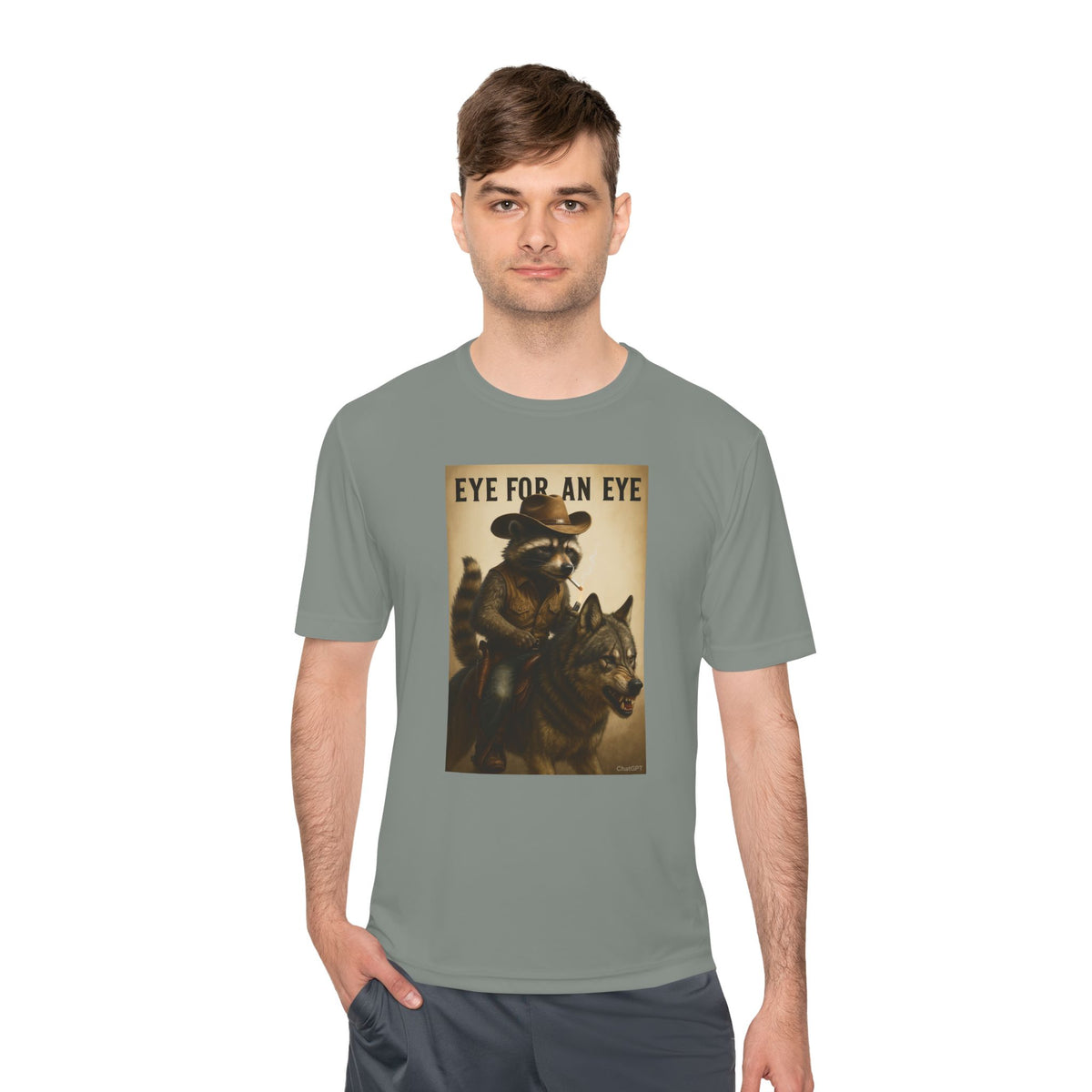 T-Shirt — "Eye for an Eye" Raccoon Warrior Graphic Tee
